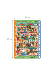 Moritoys Brain Trainer Puzzle: Farmer’s Market 48 Parça Yapboz, Bulma, Sayma ve Eşleştirme Oyunu